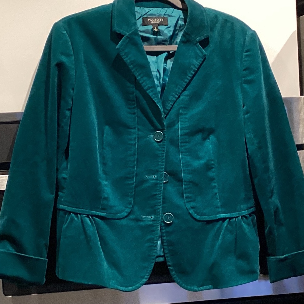 Talbots teal corduroy jacket size 12